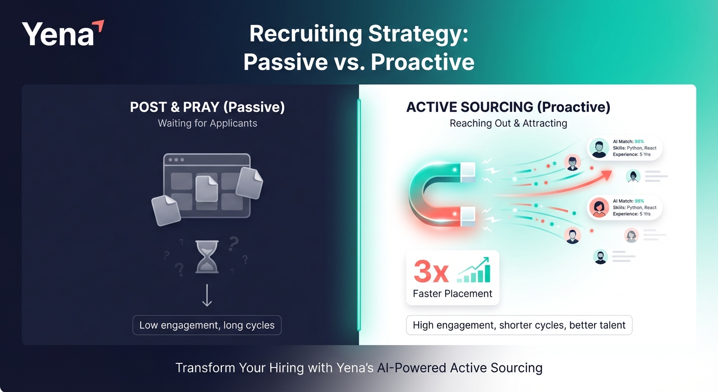 Vergleich: Post & Pray vs. Active Sourcing